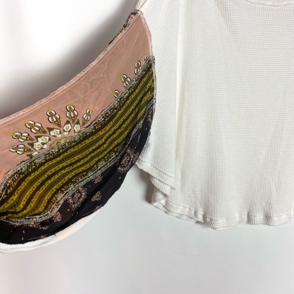 Free People White Blossom Thermal Patchwork Top - Picture 4 of 8